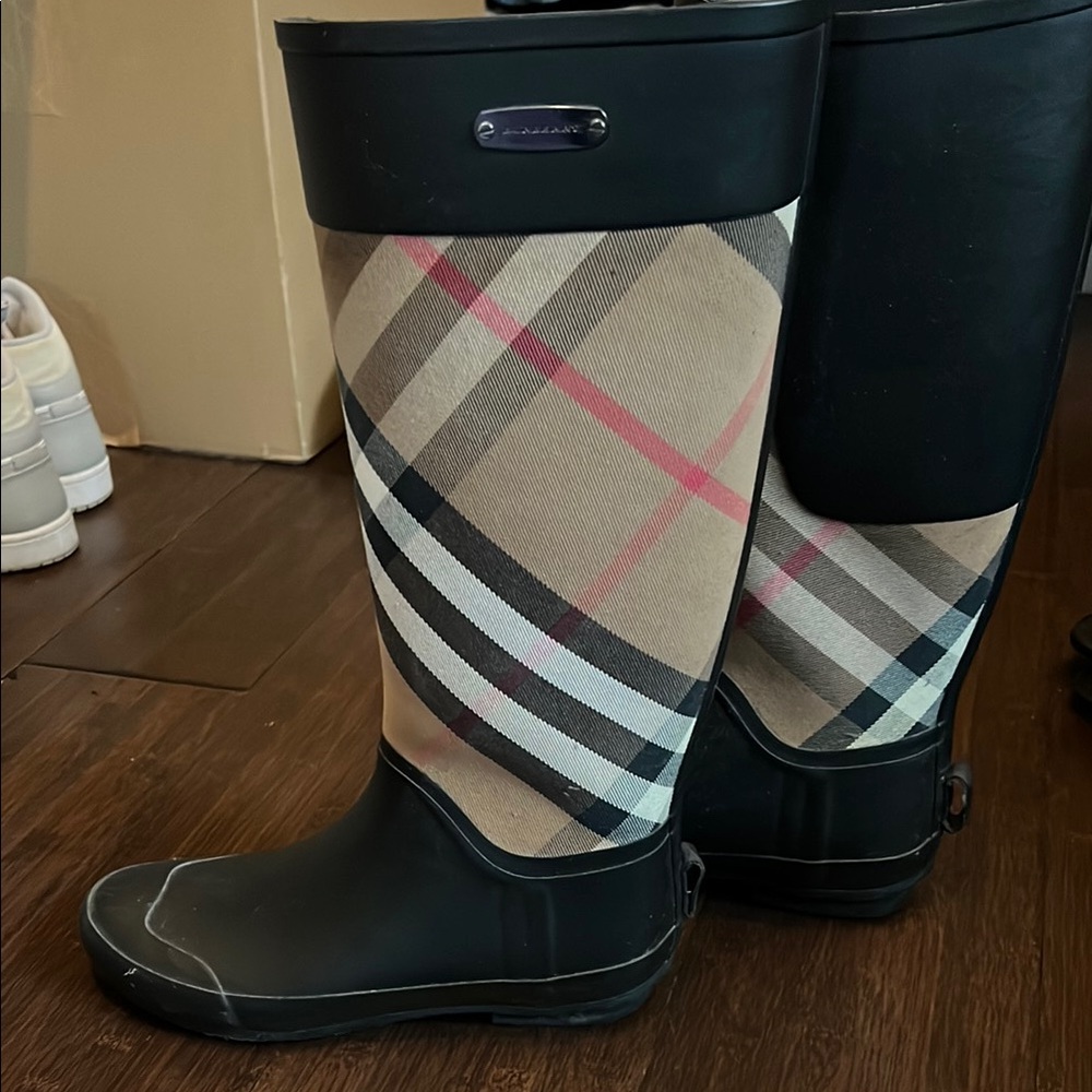Burberry Plaid Rain Boots